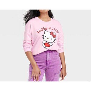 Sanrio Medium Hello Kitty Lightweight Sweatshirt Pink NWT